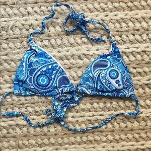 SHEIN Blue Paisley Bikini Top